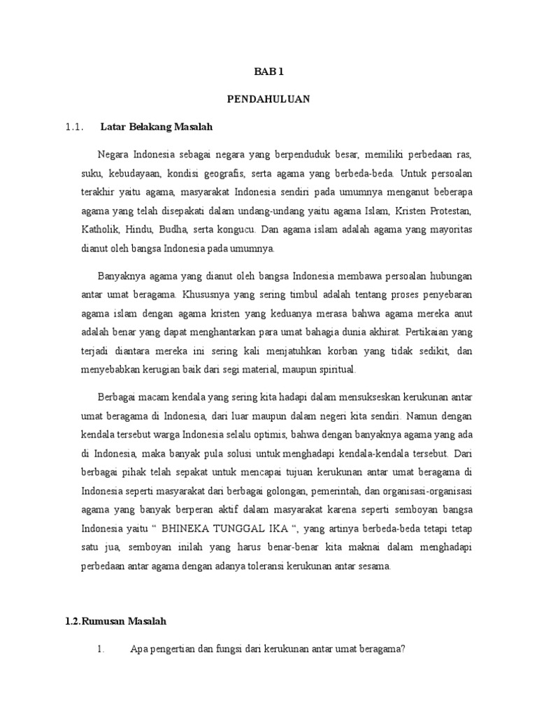 Agama Makalah Kerukunan