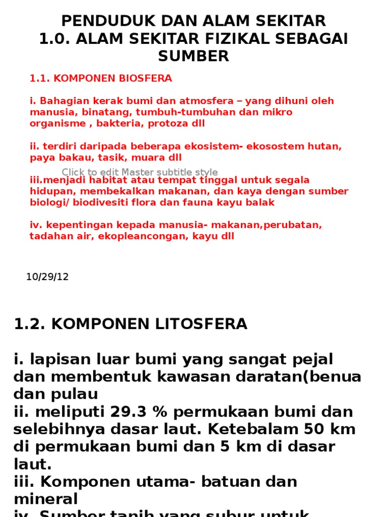 Penduduk Dan Alam Sekitar