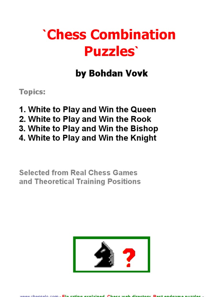 Chess Combination Puzzles Pdf Chess Chess Theory