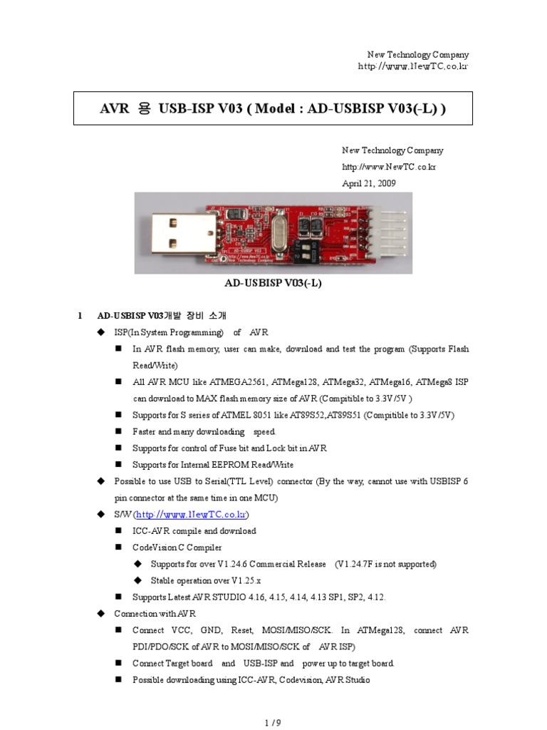 AD-USBISP V03 Overview and Setup Guide | PDF | Areas Of Computer ...