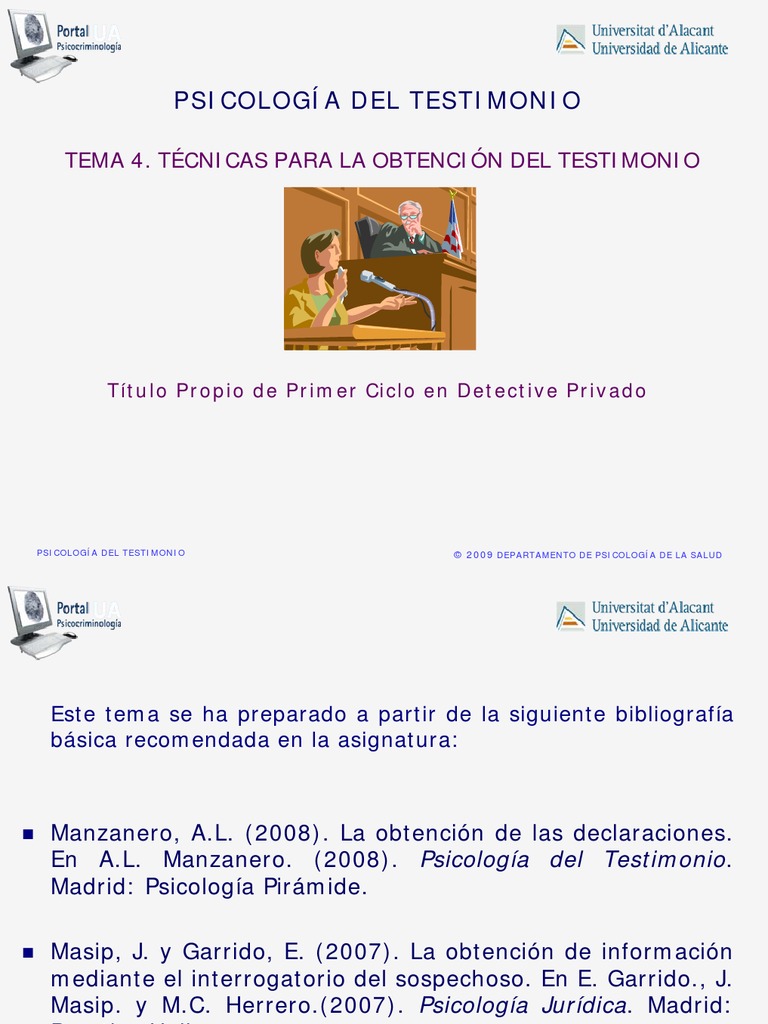 TEMA 4 Psicología Del Testimonio. PDF Memoria