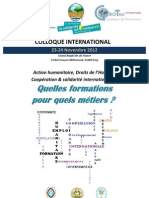 Programme Du Colloque Quelles Formations Pour Quels Metiers