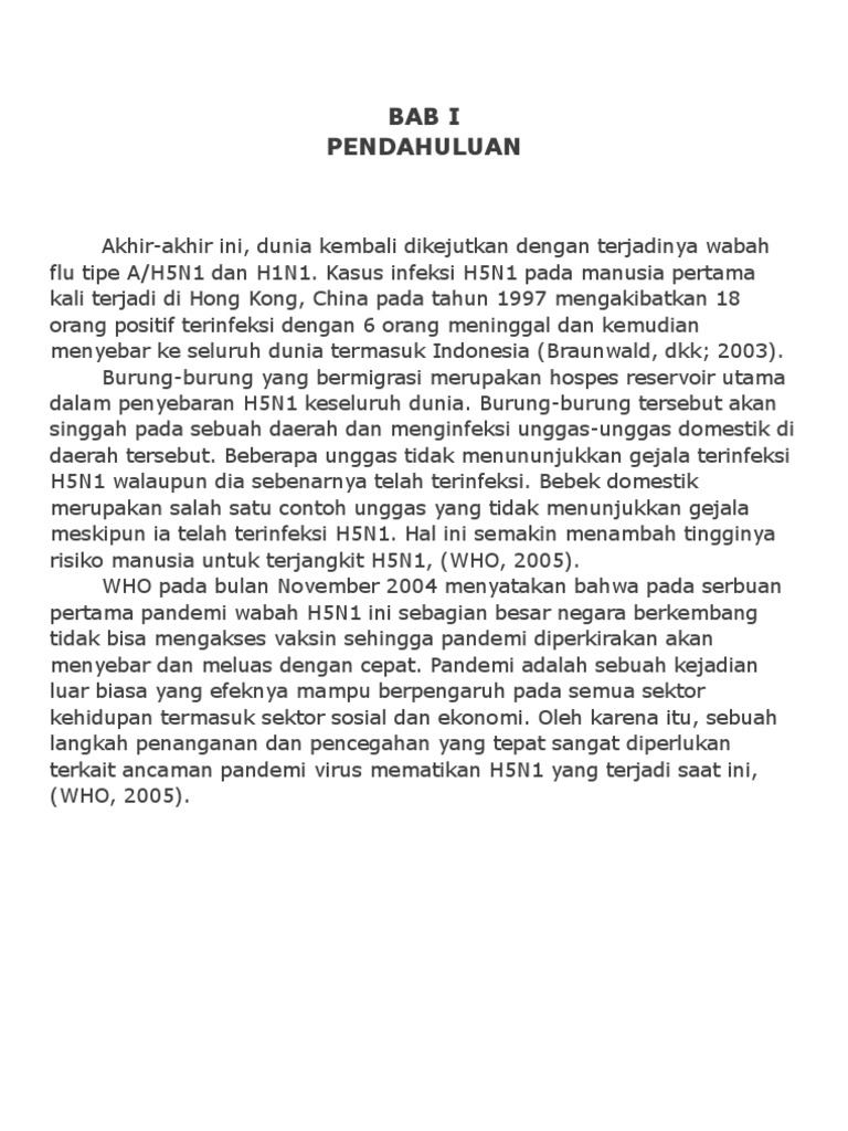 Makalah Virus Flu Burung H5n1