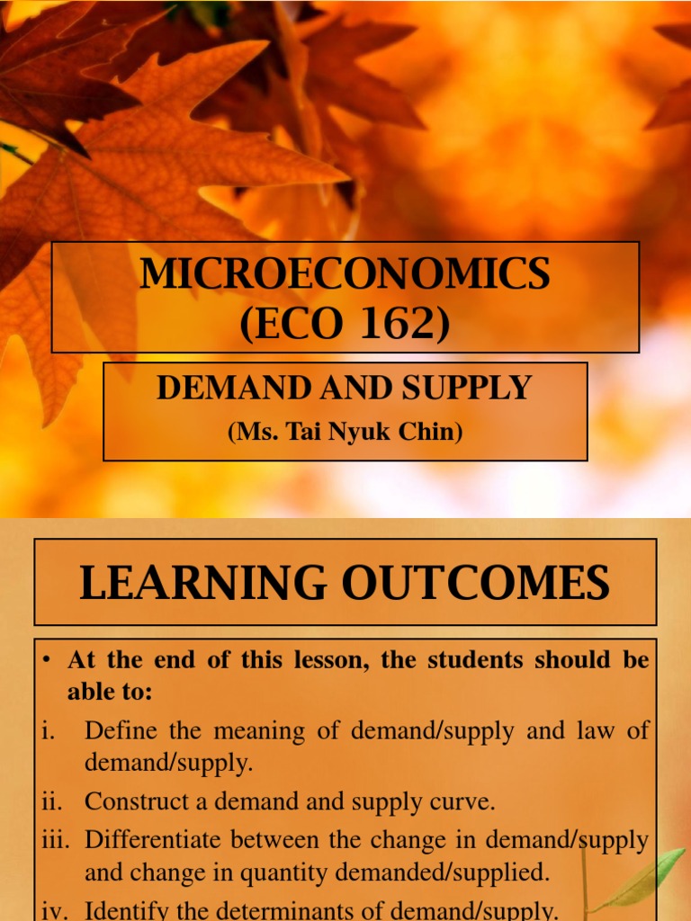ECO 162Demand and Supply PDF Supply (Economics) Demand Curve