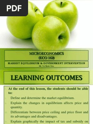 4 Eco162 Market Equilibrium And Government Intervention