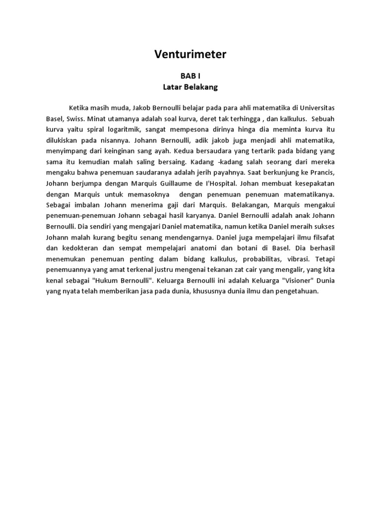 Tugas Fisika Venturimeter