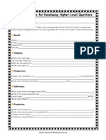 Question Frames For Developing Higher-Level Questions: Recall