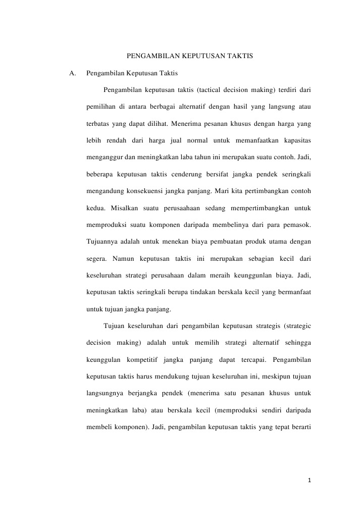 Pengambilan Keputusan Taktis