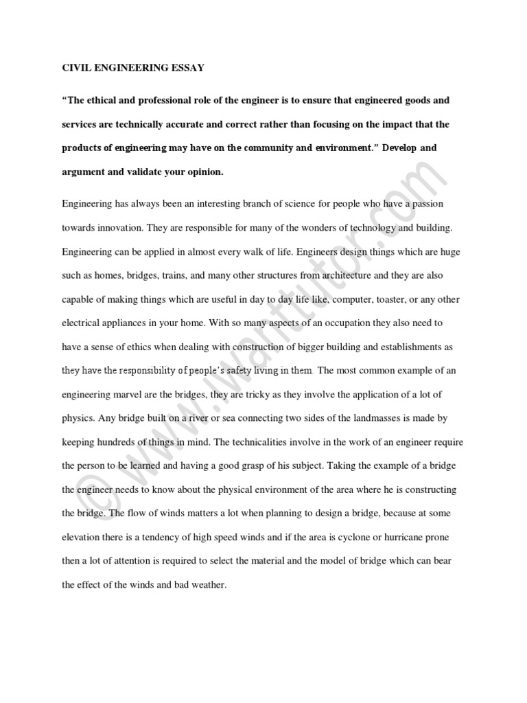 Engineering essay sample image