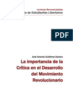 La Importancia de La Critica en El Desarrollo Del Movimiento Revolucionario - José A Gutierrez