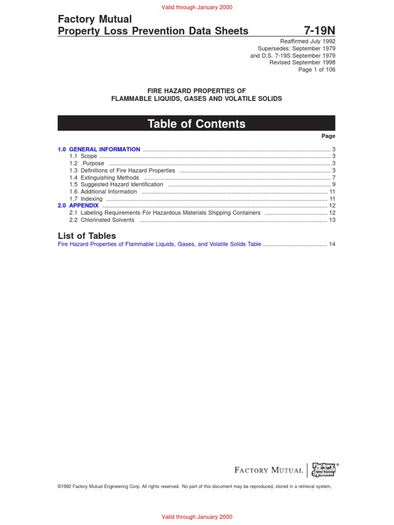 Fire Hazard Properties of Flammable Liquids PDF Flammability