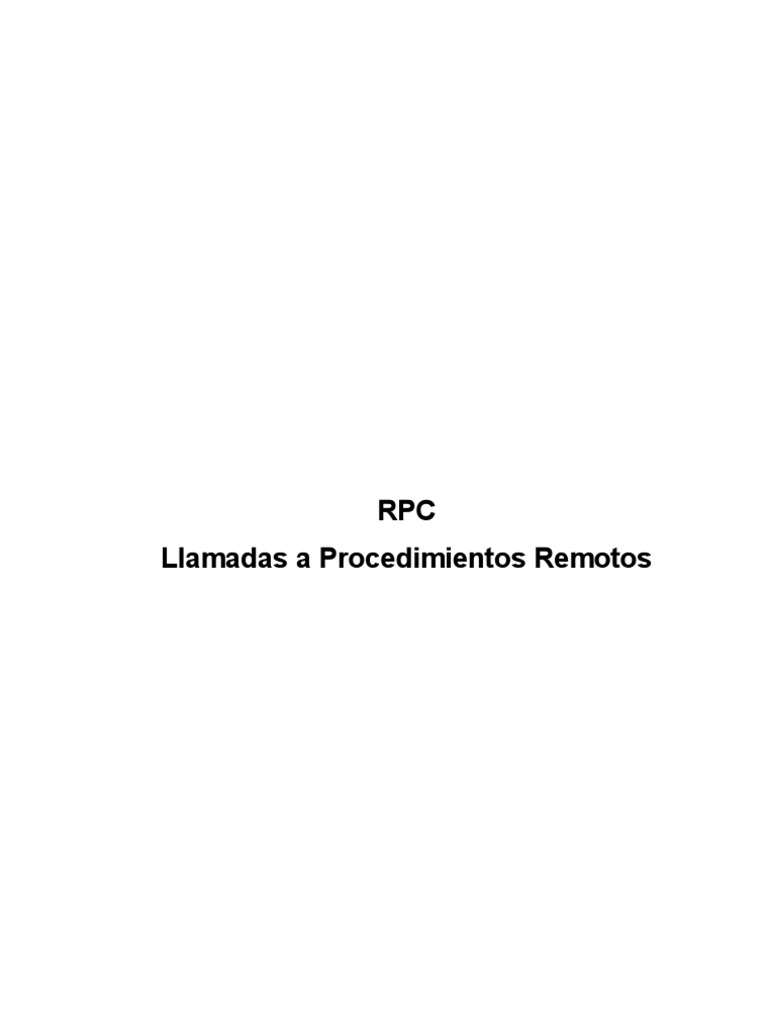 RPC | PDF | Servidor (Computación) | Red de computadoras