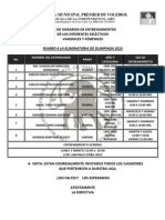 Rol de Horarios de Entrenamientos de Los Diferentes Selectivos Varoniles y Femeniles