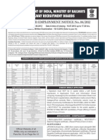 CENTRALISED EMPLOYMENT NOTICE FOR RAILWAY TECHNICIAN POSTS