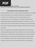 The Causes of the Bahraini Uprisings