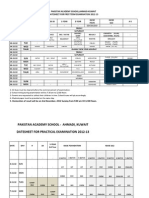 Pakistan Academy School, Ahmadi-Kuwait Datesheet For First Term Examination 2012-13