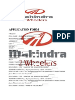 Application Form Mahindra