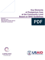 CATALYST Key Elements of Postpartum Care at The Community Level Based On WHO Guidelines