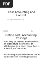 Cost Accounting and Control, Budget and Budgetary Control.