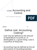 Cost Accounting and Control, Budget and Budgetary Control.