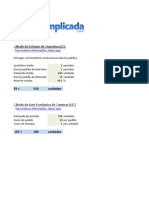 Planilha Estoque de Segurança e Lote Economico de Compras