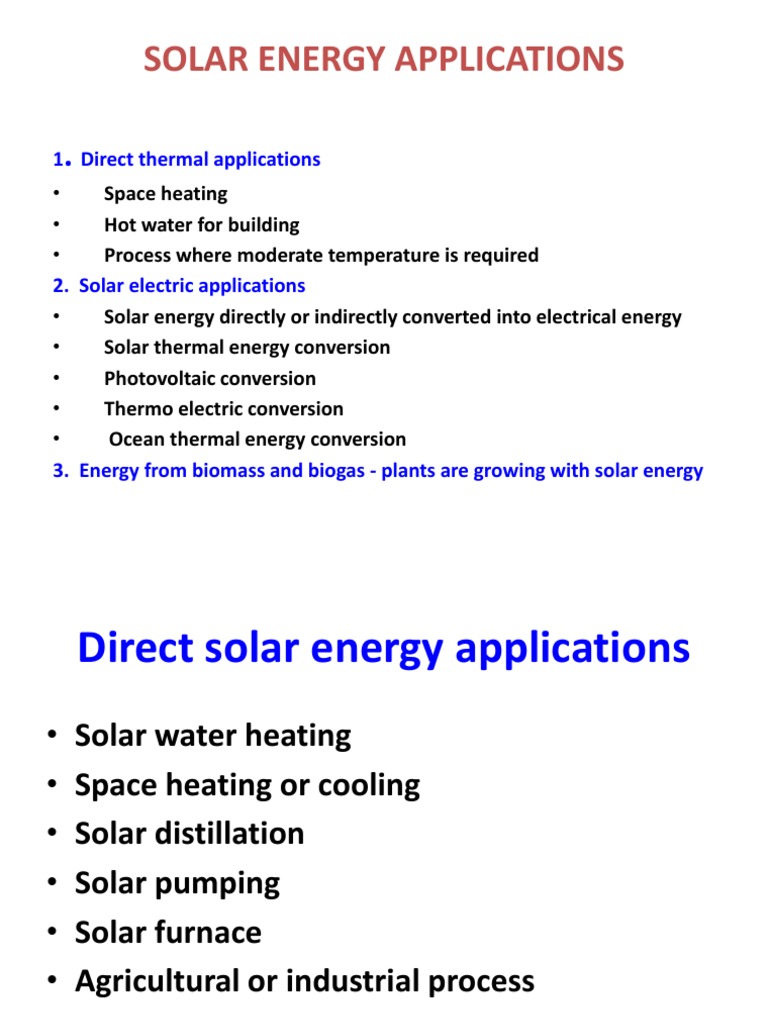 Solar Energy Applications | PDF | Solar Energy | Hvac