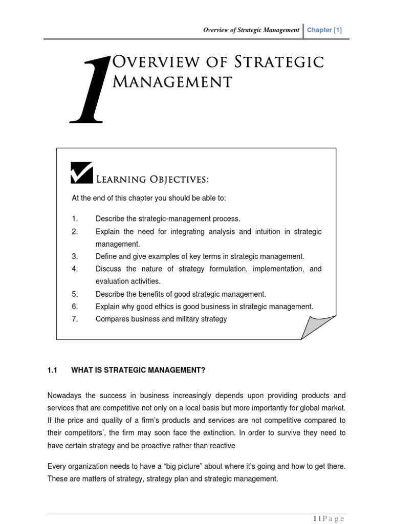 Strategic Management Overview Guide | PDF | Strategic Management ...