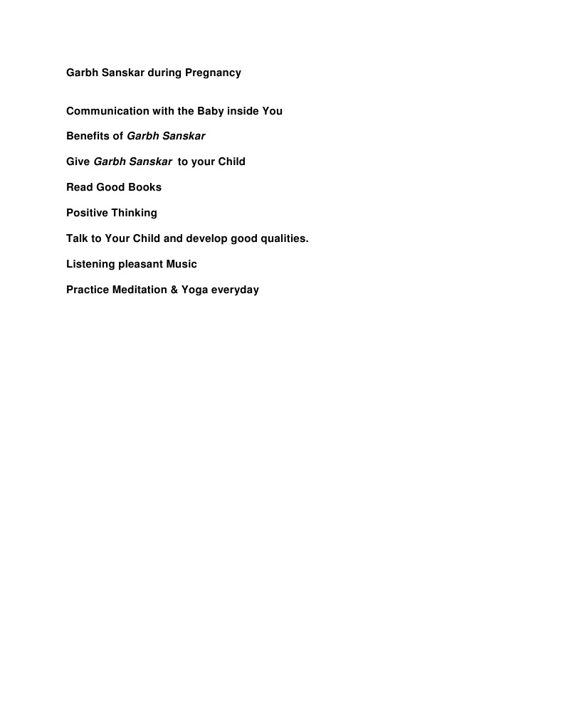 Garbh Sanskar During Pregnancy | PDF | Wellness | Religion & Spirituality