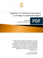 Suppliers of Technical Assistance a Strategy to generate Impact