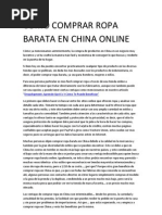 CÓMO COMPRAR ROPA BARATA EN CHINA ONLINE