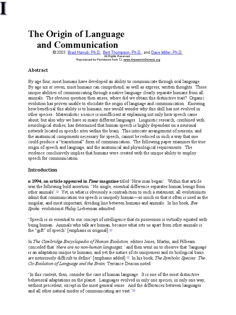 The Origin Of Language PDF Larynx Lateralization Of Brain Function