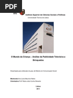 O Mundo da Criança - Análise da Publicidade Televisiva a Brinquedos