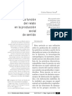 La Función Del Relato en La Producción Social de Sentido - Cristina Palomar Verea