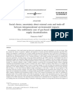 Social choice, uncertainty about external costs and trade-off  between intergenerational environmental impacts.