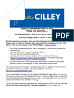 Jackie Cilley Election Alert for October 30 2012