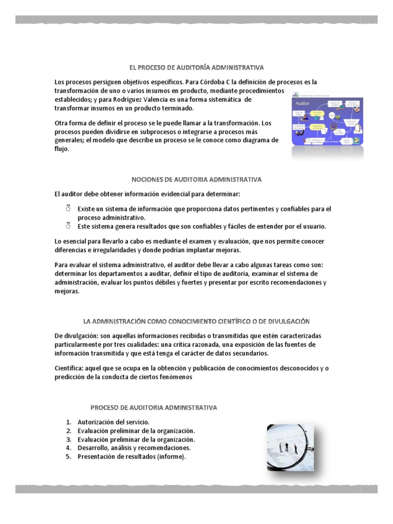 Proceso de Auditoría Administrativa | PDF | Auditoría financiera ...