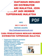Cara Pendaftaran Menjadi Member Distributor Tupperware Malaysia