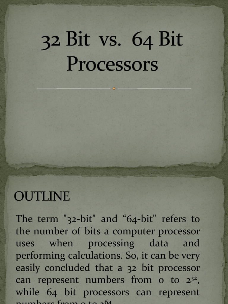 32-bit vs 64-bit Processor Overview | PDF | 64 Bit Computing | Central ...