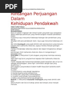 Rintangan Perjuangan Dalam Kehidupan Pendakwah