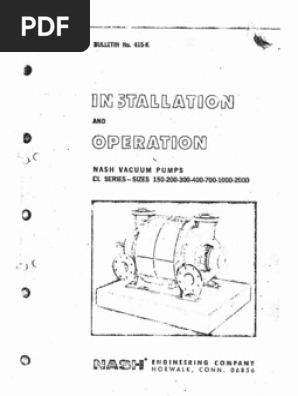 NASH Vacuum Pump Manual | PDF | Nature