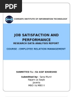Download Data Analysis Reserach Report- on Between Employee Satisfaction and Performance by PinkAlert SN11171665 doc pdf