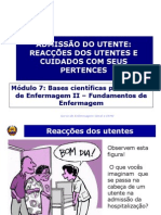 Admissão cuidados utentes