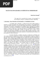 3. Razão e Racionalidade - OS DEFICITS DA MODERNIDADE