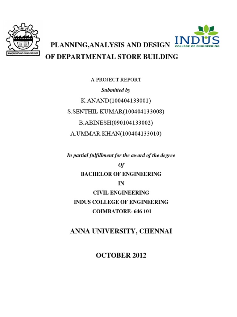 Civil Engineering Project Report | PDF | Stairs | Retail