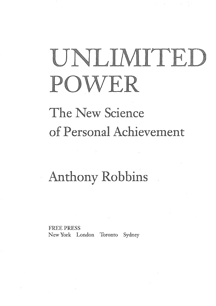 P A G 50 Unlimited Power The New Science of Personal Achievement | PDF