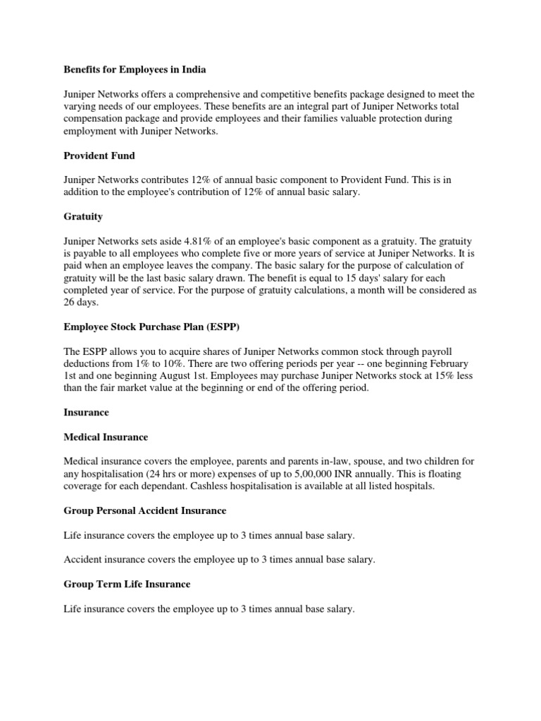 Benefits For Employees In India PDF Employee Benefits Parental Leave