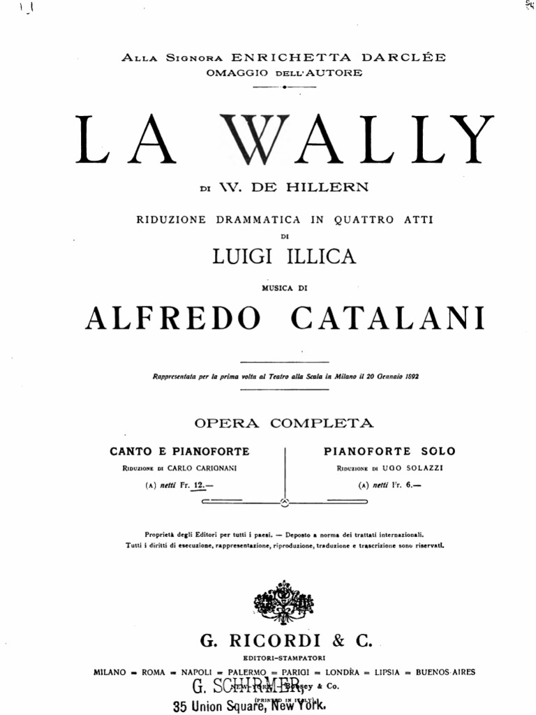 IMSLP39941 PMLP87573 Catalani La Wally Vocal Score | PDF, image size:768x1024