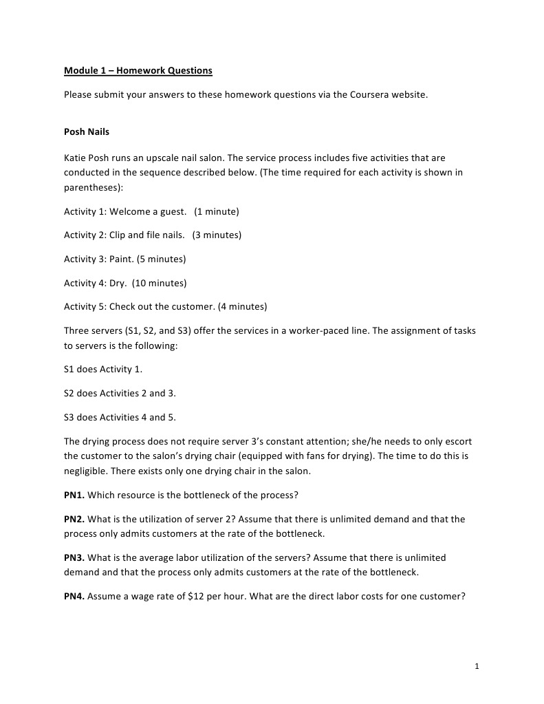 Module 2 Homework: Process Analysis | PDF | Business | Economies