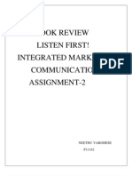 Book Review Listen First! Integrated Marketing Communication Assignment-2