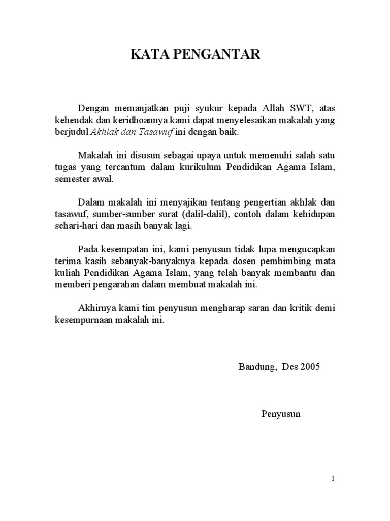 Makalah Agama Akhlak Dan Tasawuf